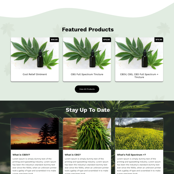 Ecommerce design with the title 'Floraceutical Farms Ecommerce Design'