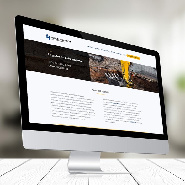 Building website with the title 'Landing Page Design for Construction'