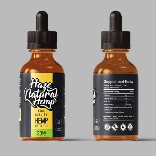 Supplement label with the title 'Bottle Label '