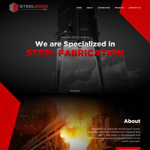 Steel design with the title 'Redesign Steel2000inc.com'