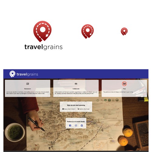 Travel brand with the title 'TravelGrains'