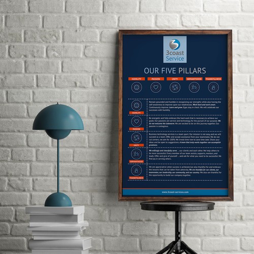 Value design with the title 'Company Core Values Design'