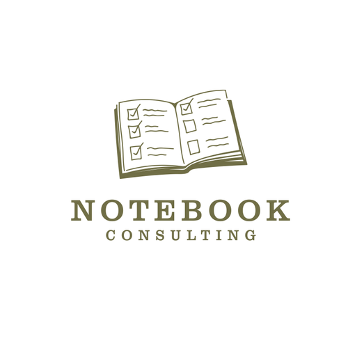 Notebook design with the title 'Notebook Logo for Consulting Company'