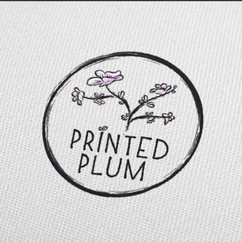 Plum logo with the title 'Organic logo design for a kitchen textiles'