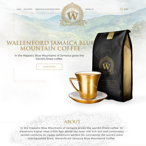 Coffee website with the title 'Luxury coffee homepage '