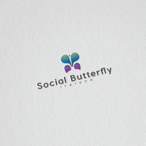 Butterfly brand with the title 'minimal logo concept for internet base company'