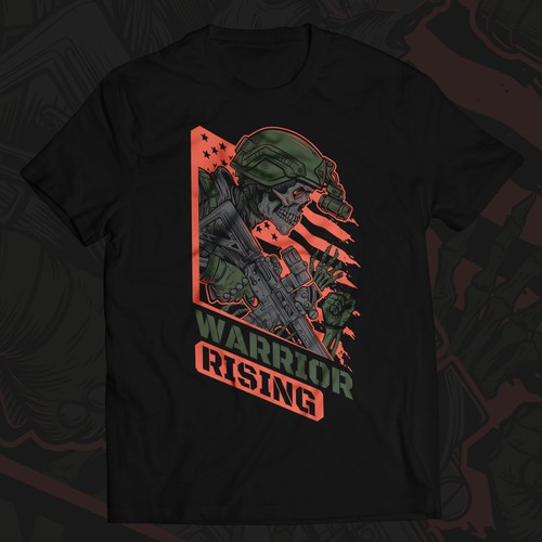 Skull illustration with the title 'T-shirt design'