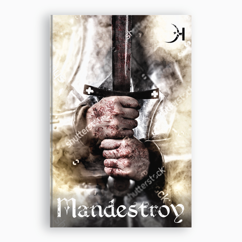 Medieval book cover with the title 'Book Cover for Mandestroy'