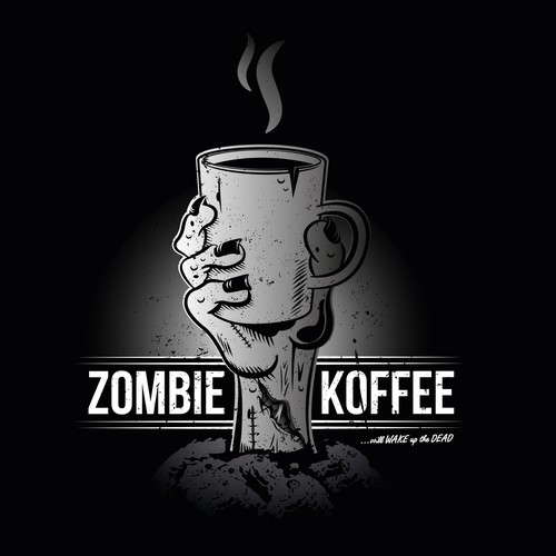 Horror logo with the title 'Zombie Koffee Logo'