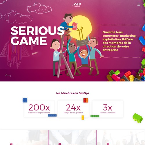 Colorful website with the title 'Creative Website Design with Character Illustrations'