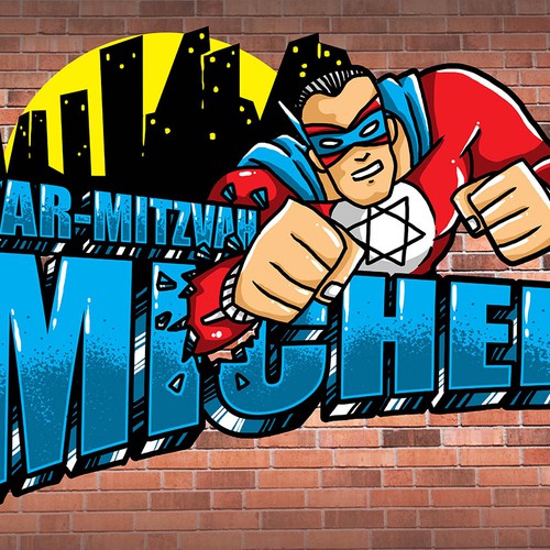 Superhero artwork with the title 'super michel'