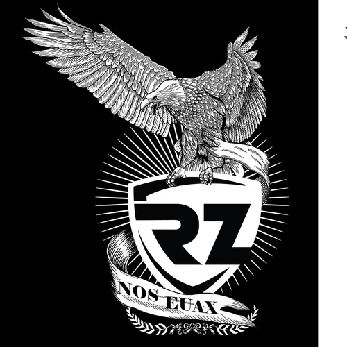 Emblem artwork with the title 'illustrated eagle design'