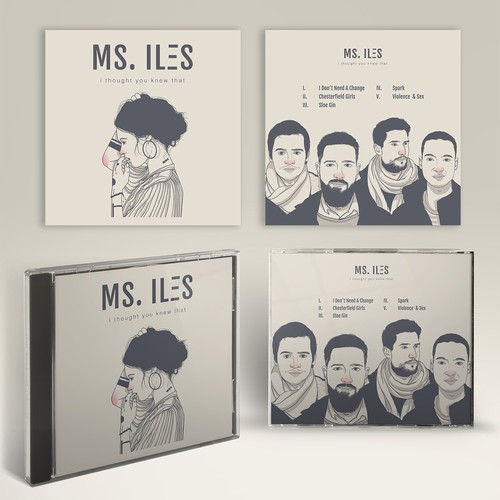 CorelDRAW illustration with the title 'Cover Design EP Ms. Iles 2019'