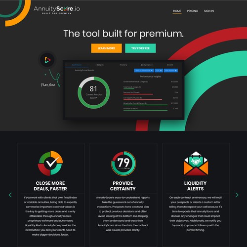 Professional website with the title 'Fintech startup Design'