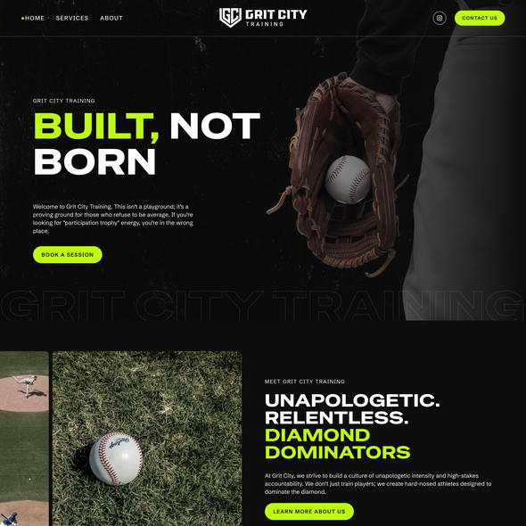 Gym design with the title 'Grit City Training'