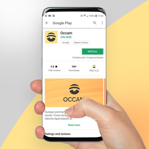 Android logo with the title 'Occam logo'