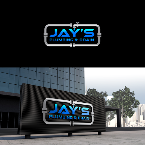 Plumbing logo with the title 'Logo Design for Plumbing & Drain Company'