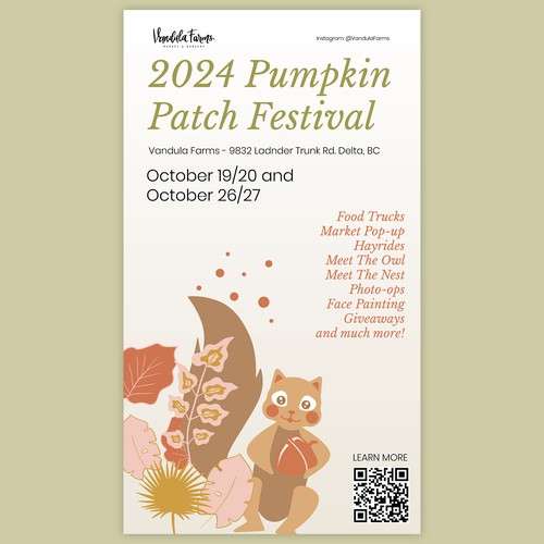 Squirrel design with the title 'Poster design'