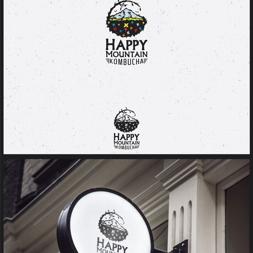 Texture logo with the title 'Happy Mountain '