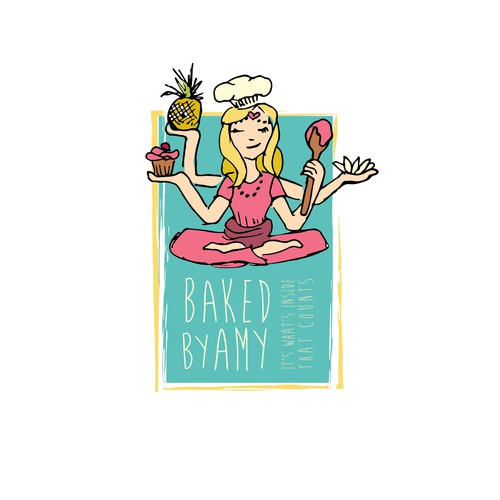 Cupcake design with the title 'New logo wanted for Baked by Amy'