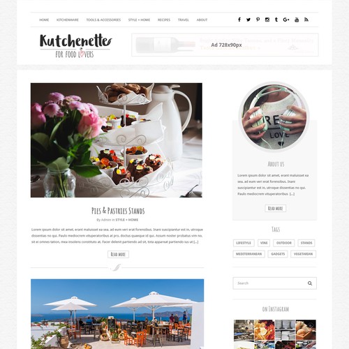Food website with the title 'Kuthenette'