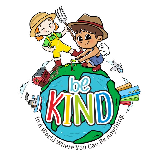 Earth illustration with the title '"Be Kind" t-shirt'