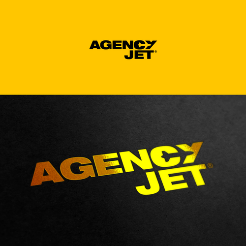 Plane design with the title 'AgencyJet Logo'