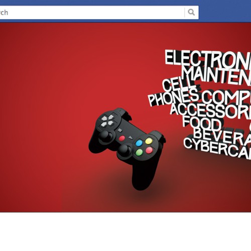 Rendering design with the title 'Facebook'