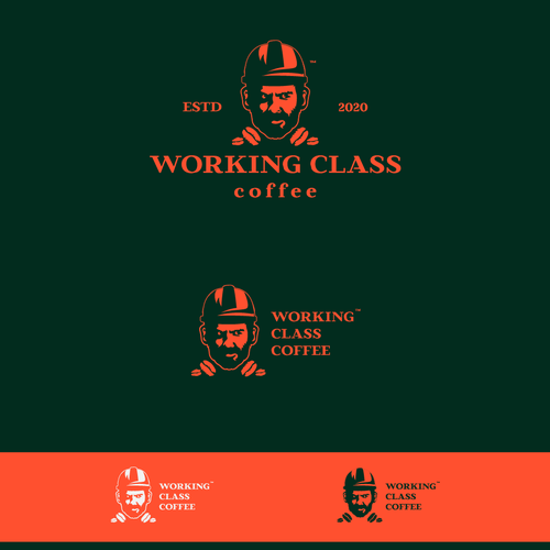 Orange brand with the title 'Original Logo Concept for Working Class Coffee'