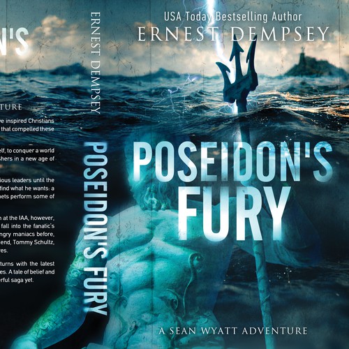 Mystery book cover with the title 'Poseidon's Fury'