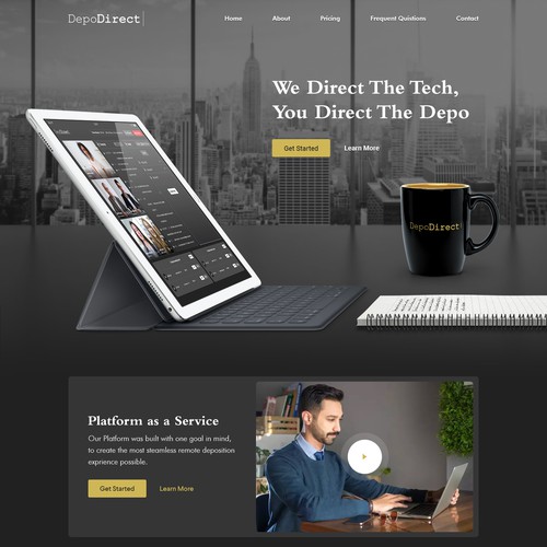 Attorney website with the title 'DepoDirect Website'