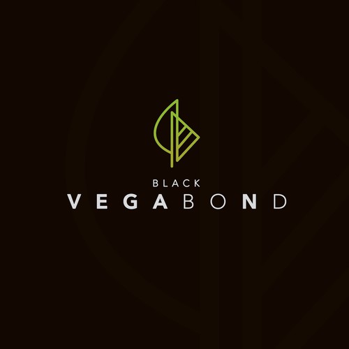 Vegan logo with the title '«Black Vegabond» logo'