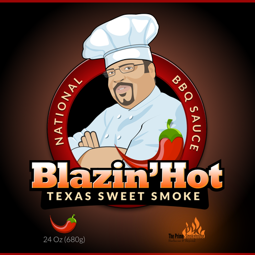 Logo packaging with the title 'Blazin' Hot'