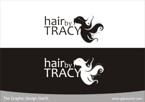 Hair dresser logo with the title 'Hair by Tracy'