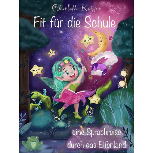 Cartoon book cover with the title 'Book cover for kids'