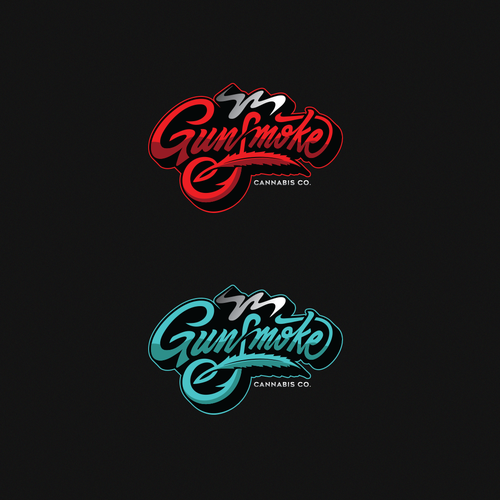 Pharmacy logo with the title 'GunSmoke cannabis co.'