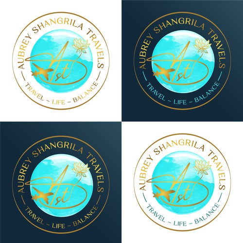 Balanced logo with the title 'Aubrey Shangrila Travels'