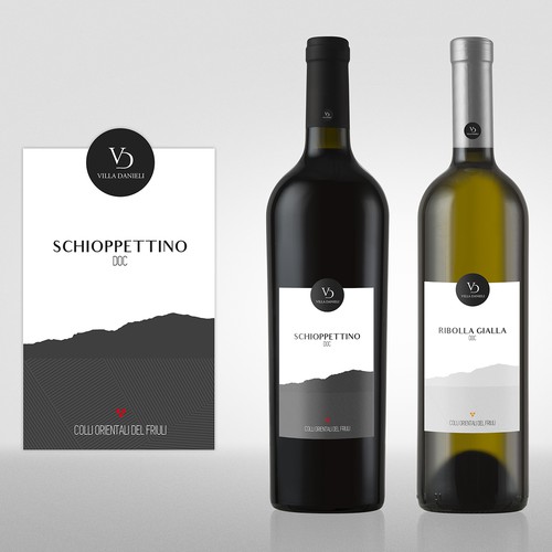 Red wine label with the title 'Wine Label Design'