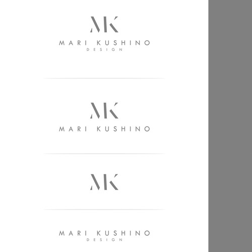 Household interior design logo with the title 'simple but sophisticated logo for interior design firm Mari Kushino Design.'
