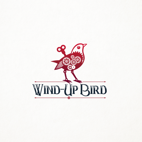 Steampunk design with the title 'Mechanical bird'