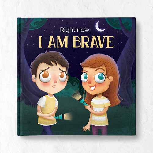 Book illustration artwork with the title 'Right Now I am Brave Book Illustration'