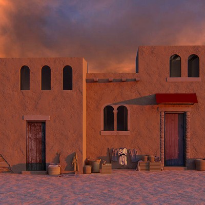 Ancient city, 3D rendering 