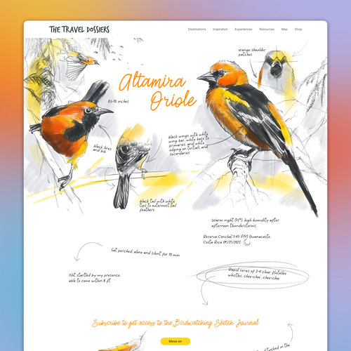 Figma design with the title 'Altamira Oriole Landing Page Design'