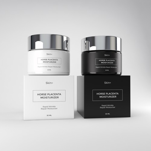 Skincare packaging with the title 'Clean packaging design skin care line'