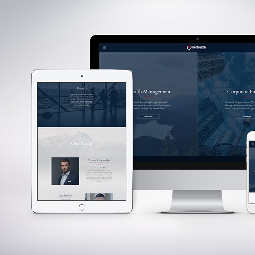 Corporate website with the title 'Corporate Style Financial Website Design'
