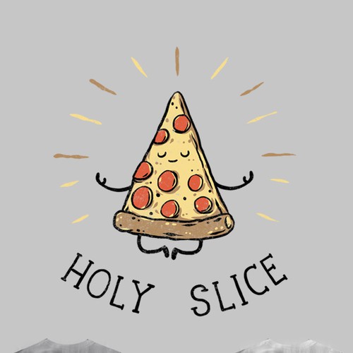 Pizza design with the title 'Holy Slice'