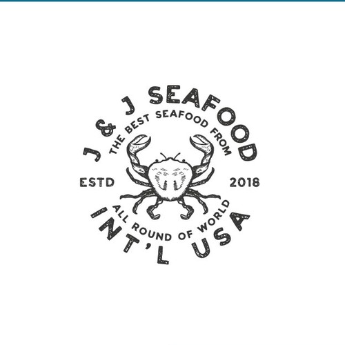 Crab logo with the title 'Logo Concept for J & J Seafood'