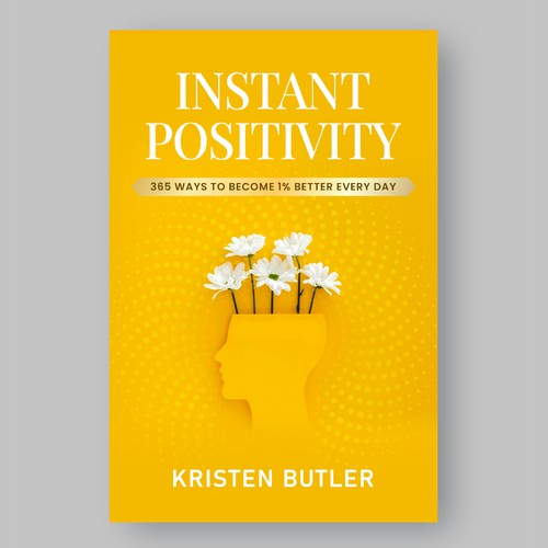 Sunflower design with the title 'POstivity book cover design'