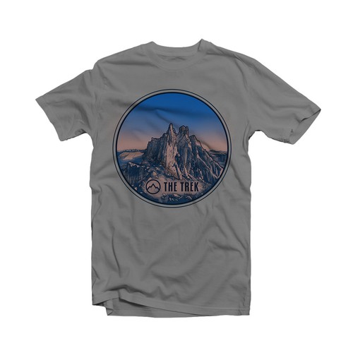 Graphic t-shirt with the title 'The Trek ( Popular outdoor website needs stylish t-shirt design )'