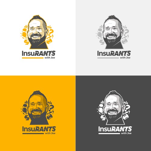 Insurance logo with the title 'Logo for an Insurance Podcast'